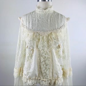 Free People New Romantics Long Sleeve Lace Top